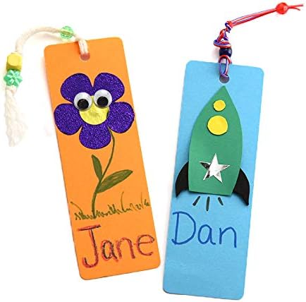 Hygloss Blank Bookmarks to Decorate - 100 Colorful DIY Bookmark Cardstock Blanks - 2x6 Inch, Pre-Punched Hole - Perfect for Craft Projects, Classroom Activities, Custom Gifts - 65 lb Paper