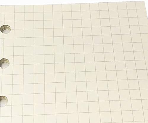 A7 Refill,Pocket Notebook Inserts, Grid 6 Hole Paper for Filofax, Square Matrix 100gsm Thicker Paper for Refillable 6 Rings Binder Agenda, 4.84 x 3.23'', Harphia