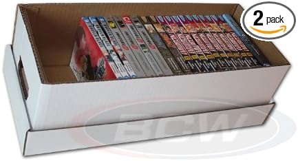 BCW Media Storage Box - 2 ct | Premium Video Game, Manga and DVD Organizer Box | Stackable Cardboard Organizer for Movies, Video Games, and Manga | Assembly Required