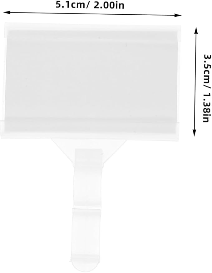 GLEAVI 20pcs Plastic Hanging Shelf Label Holders Hook-style Price Tags for Supermarkets Retail Stores and Convenience Shops Easy to Install Wire Shelf Labels