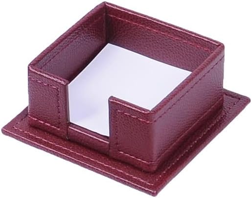 MOOGCO Leather Desk Organizer - 14 PCS Burgundy Home Office Accessories