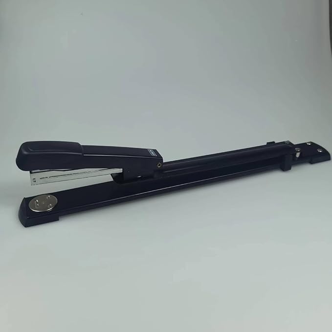 Long Arm Desktop Stapler Heavy Duty Thick Paper Binding Stapler with Hole Punch Labor-Saving for Home and Office Use