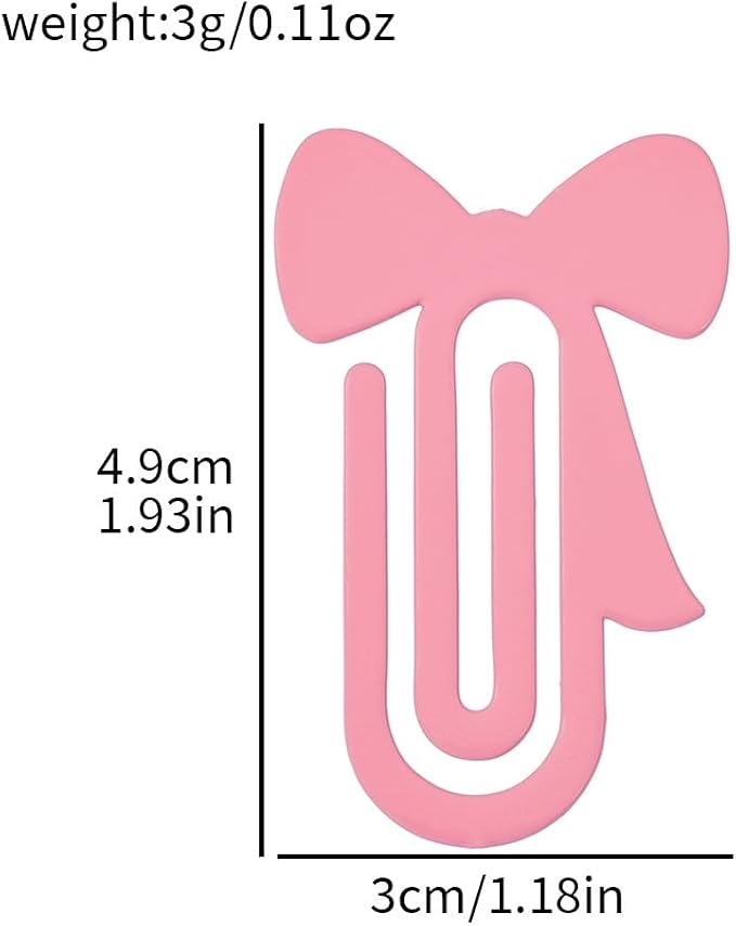Pink Bowknot Stainless Steel Bookmark - Printed with Cute Bowknot Patterns & Equipped with Heart Pendants, Ideal for Female Readers, Perfect Birthday Gift for Girlfriends (5pcs Small)