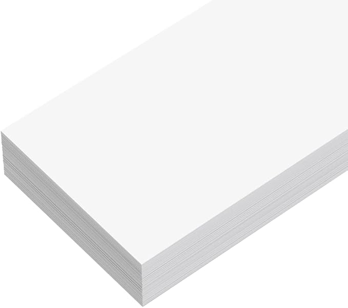 Reskid 100pk of 3 x 6in White Sentence Strips for Teachers - Cardstock Sentence Strips, Thick 80lb Cardstock Strips, Paper Strips, Made in America (Blank, 3x6)