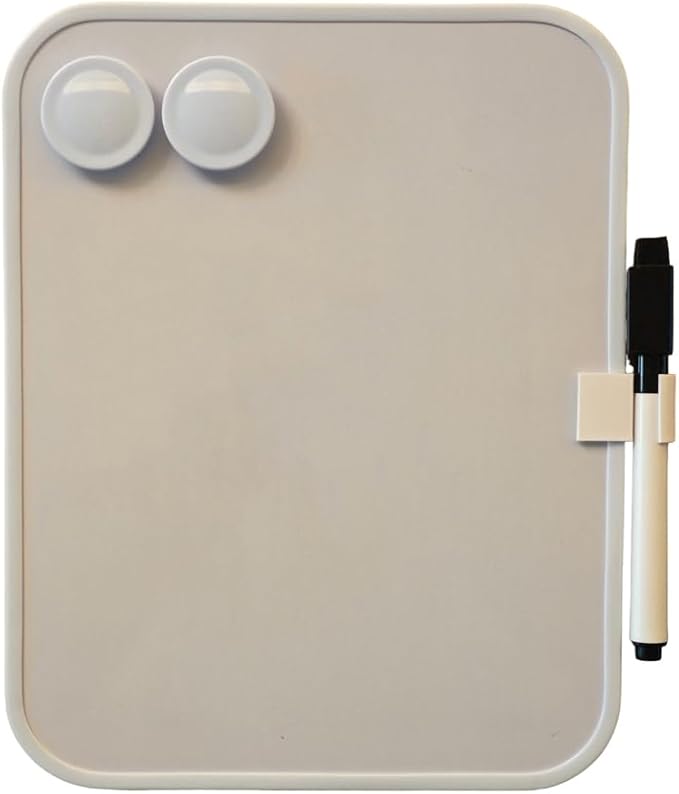 Small Dry Erase Board，Fridge Whiteboard，6" X 8" with Dry Erase Markers Magnetic and 2 Magnets，Mini Whiteboard for Office Door，School Lockers（White）