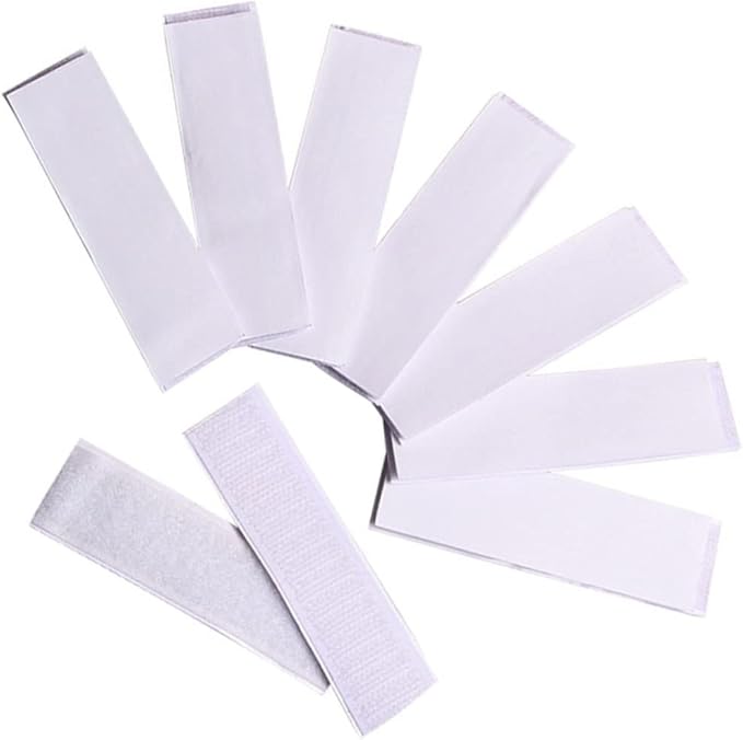 PartyKindom 10pcs Hook and Adhesive Tape Sticker Pads for Easy Wall Mounting for Use Reusable and Removable Strong Adhesion for Smooth