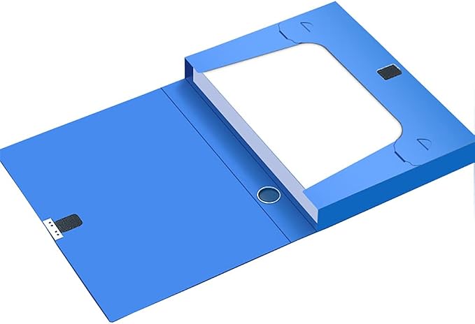A4 Storage File Boxes Plastic Archives Cases with Lid, File Folder Organizer Document Storage Filing Box for office,5.5cm,Blue