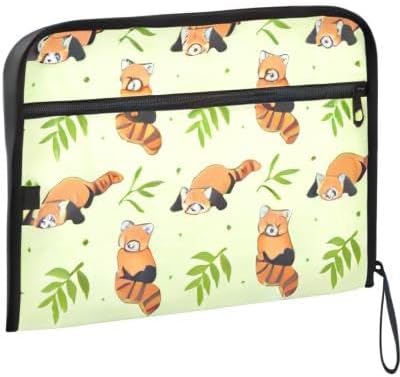 13 Pockets Expanding File Folder Cute Red Panda and Bamboo with Sticky Labels Accordion File Folder Document Organizer Letter Size A4 Papers Expandable File Keeper