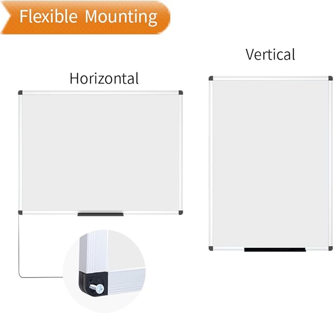 VIZ-PRO Porcelain Magnetic Dry-erase Whiteboard, 48 X 36 Inches, Silver Aluminiuim Frame