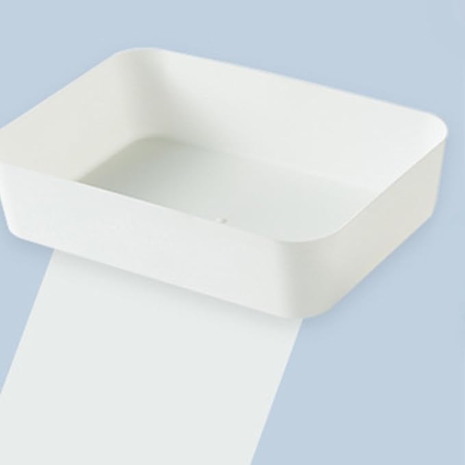 Gavigain Rectangular Plastic Desk Organizer Accessory Tray, Wide, Stacks for Desktop Storage Space Saving for Office Workspace Dorm Home 4.72" x 7.09" x 1.77", White