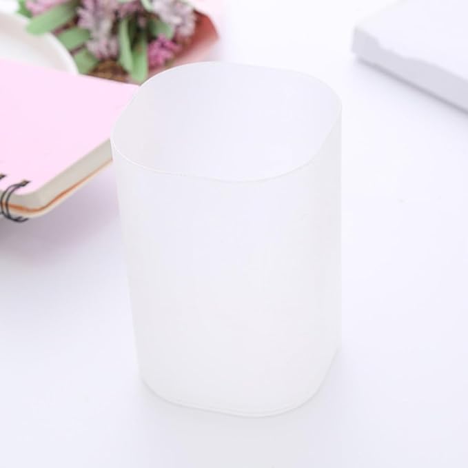 2pcs Frosted Pen Holder and Pencil Organizer Desk Bucket Set, Plastic Cylinder Stationery Container for Office Desktop Storage and Workspace Accessories