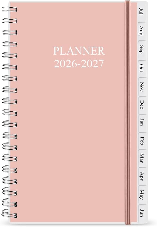 2026-2027 Pocket Planner/Calendar - July 2026 - June 2027, A6 Weekly & Monthly Organizer to Track Goals, Easy to Organize Your Daily Life, 3.75" x 6.75", Pink