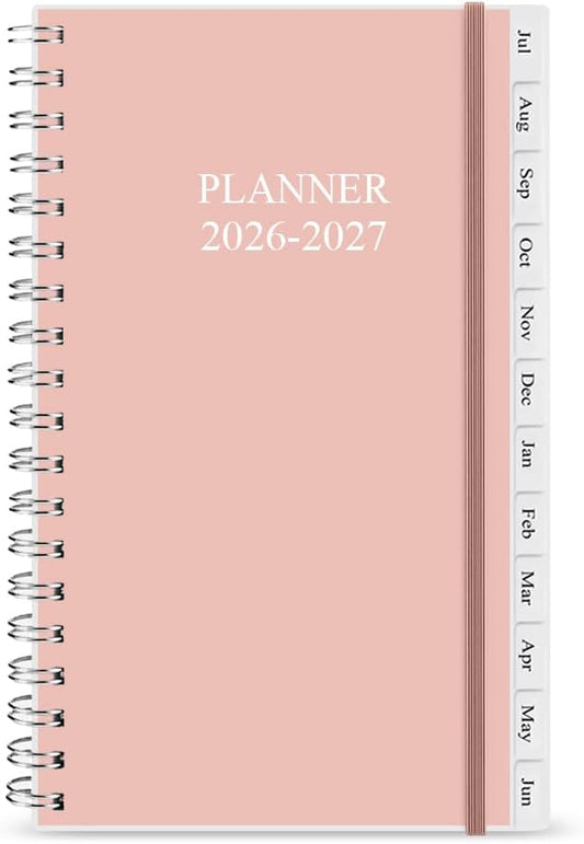 2026-2027 Pocket Planner/Calendar - July 2026 - June 2027, A6 Weekly & Monthly Organizer to Track Goals, Easy to Organize Your Daily Life, 3.75" x 6.75", Pink