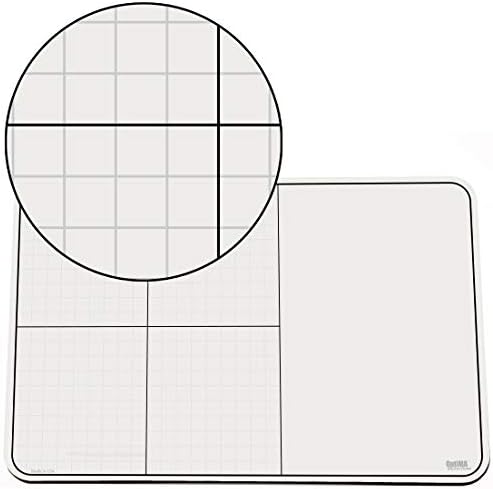 XY Grid with Work Space, 11" x 17" x 1/8" Double Sided Lap Board with XY Grid Print, No Ghosting, Only from OptiMA Dry Erase Products & Made in The USA