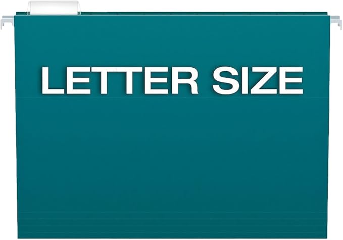 Pendaflex Recycled Hanging File Folders, 25 Pack, Letter Size (8.5" x 11"), Assorted Colors, 5 Tab Positions, Includes Tabs and Inserts, Eco-Friendly Hanging Files for Office and Document Organization