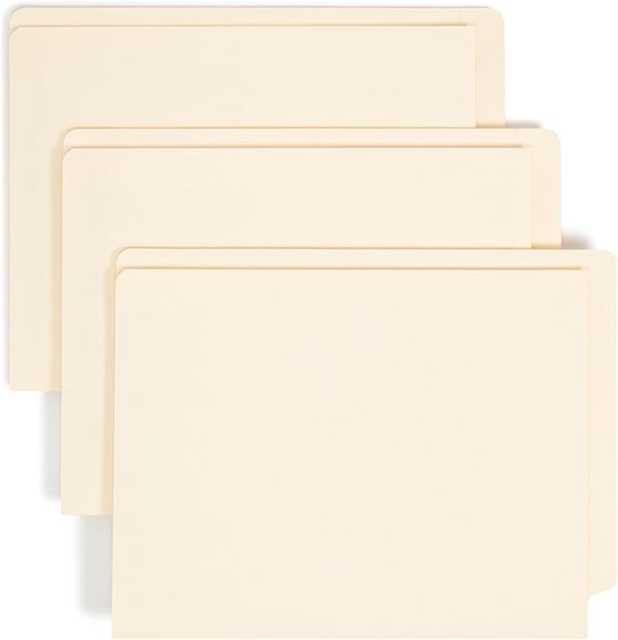 Smead End Tab Pocket Folder with Fastener, Straight-Cut Tab, 1 Pocket, Letter Size, Manila, 25 per Box (34099)