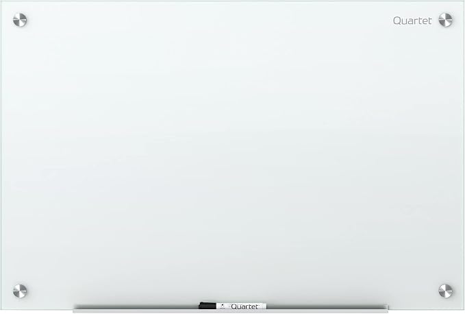 Quartet Dry Erase Board, Glass Whiteboard 72"W x 48"H, Non-Magnetic, Infinity, White (G7248NMW)