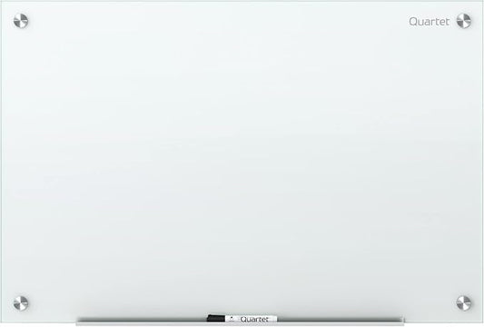 Quartet Dry Erase Board, Glass Whiteboard 72"W x 48"H, Non-Magnetic, Infinity, White (G7248NMW)