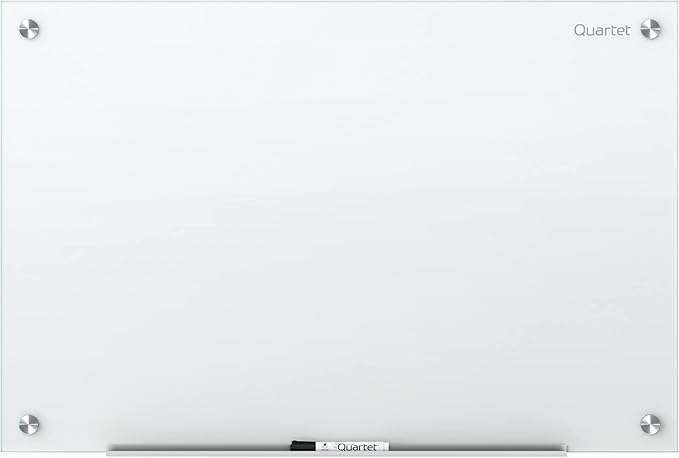 Quartet Dry Erase Board, Glass Whiteboard 72"W x 48"H, Non-Magnetic, Infinity, White (G7248NMW)