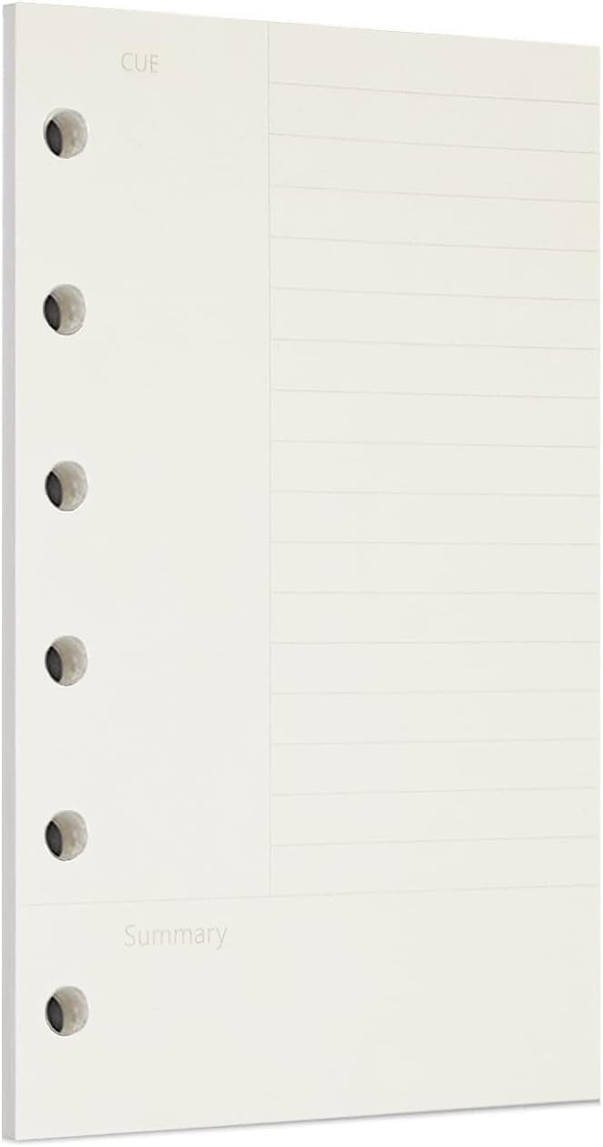 Zelten 1 Pack A7 45 Sheets/90 Pages Connell Loose Leaf Punched Paper Refills Paper for 6 Hole Binder Personal Organizer Diary Notebook Refillable Planner