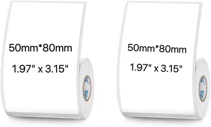 White Thermal Labels Compatible with Phomemo,Marklife for Barcode, Price Tags, Shipping & Logo Design (2, 1.97" x3.15" 95pcs/Roll)