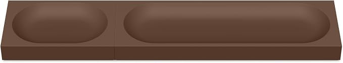 elago Smart Magnetic Desk Mat Pencil Tray – Soft Silicone Organizer for Office Supplies, AirPods, Glasses, Pens – Noise-Free, Washable, Item for Desk Management [Medium-Small Set] (Brown)