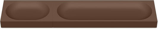 elago Smart Magnetic Desk Mat Pencil Tray – Soft Silicone Organizer for Office Supplies, AirPods, Glasses, Pens – Noise-Free, Washable, Item for Desk Management [Medium-Small Set] (Brown)