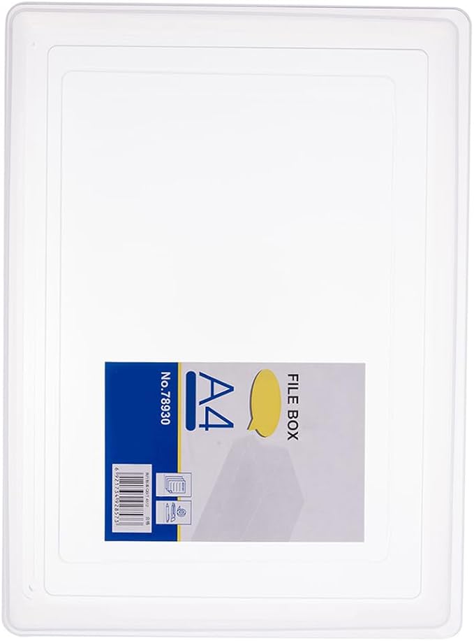 Transparent A4 File Box Plastic Document Organizer Lightweight Storage Folder for Office Home Paper Filing 12.59X9.25X2.51 Inches