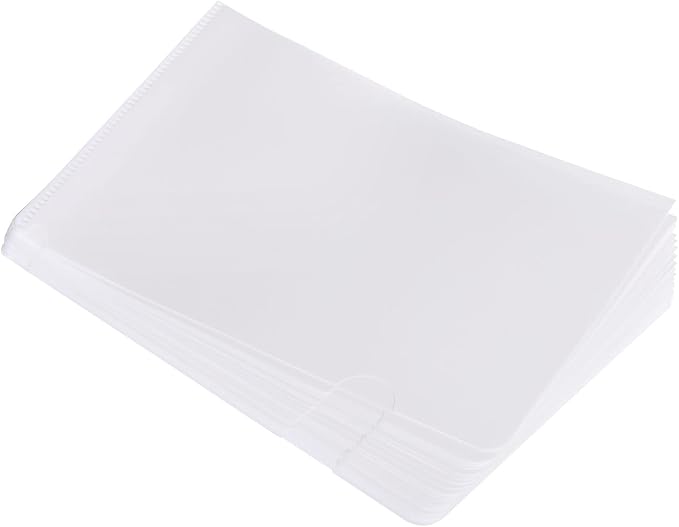 PATIKIL l Type Folders 24 Pack 8.9 x 6.3 Inches A5 Plastic Clear Document Folder File Jacket Sleeves Project Pockets, White