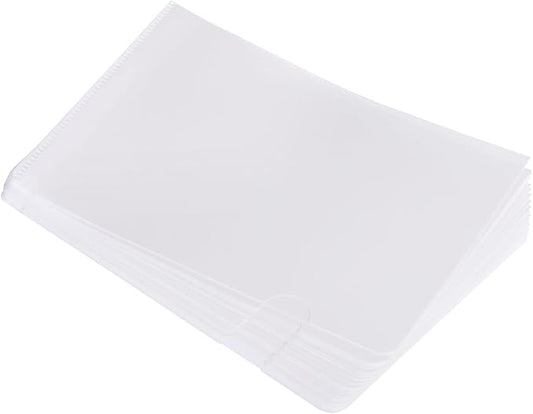 PATIKIL l Type Folders 24 Pack 8.9 x 6.3 Inches A5 Plastic Clear Document Folder File Jacket Sleeves Project Pockets, White