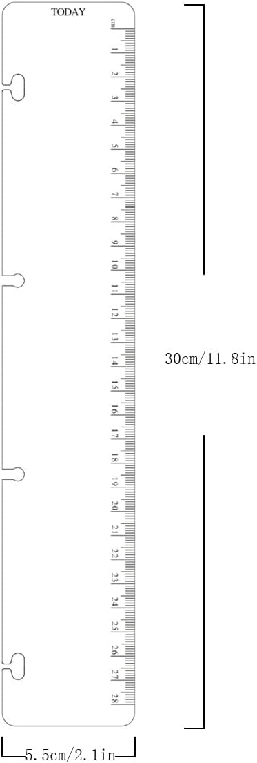 2 Pack A4 4 Holes Page Marker Ruler Plastic Binder Divider for Journal Magazine Notebook (GRuler, A4)