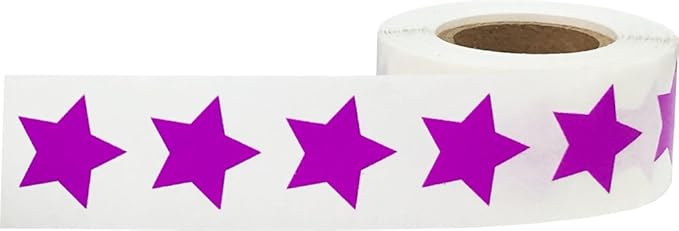 Lilac Star Shape Stickers 0.75 Inch 500 Adhesive Labels