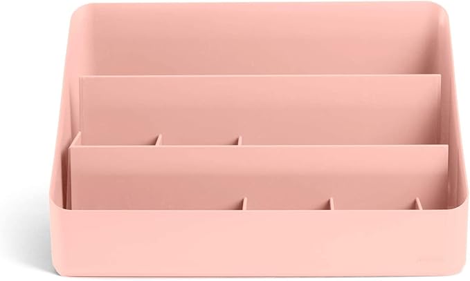 Poppin Desk Organizer with 3 Tiers, Sliding & Removable Dividers, Charging Station - All-in-One Workspace Organizer for Office Supplies, Desktop Organizer