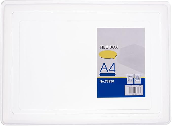 Transparent A4 File Box Plastic Document Organizer Lightweight Storage Folder for Office Home Paper Filing 12.59X9.25X2.51 Inches