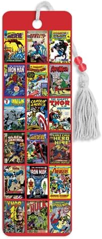 Retro Marvel Bookmark Set - Bundle with 3 Bookmarks Featuring Spiderman and Avengers Plus Stickers | Marvel Comic Book School Supplies for Boys, Kids, Teens, Adults