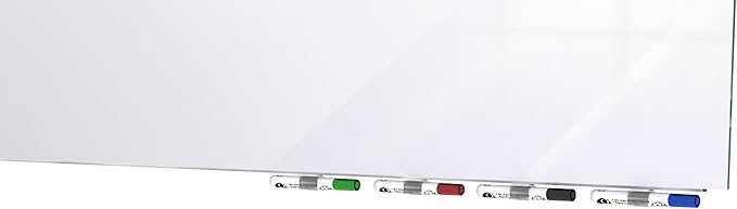 Ghent Aria Glass Whiteboard, Magnetic, Low Profile 1/4" Glass, 2'H x 3'W Horizontal, White, Made in USA