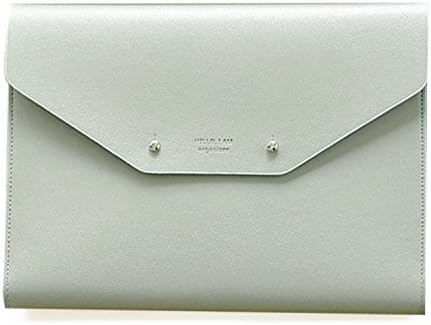 Modern Design PU Leather Padfolio, A5 Size Writing Portfolio Includes Writing Pad, Pen Holder, Card & ID Slots, Extra Pockets, Carry Case Pad Holder, 7”X9” (Mint Gray)