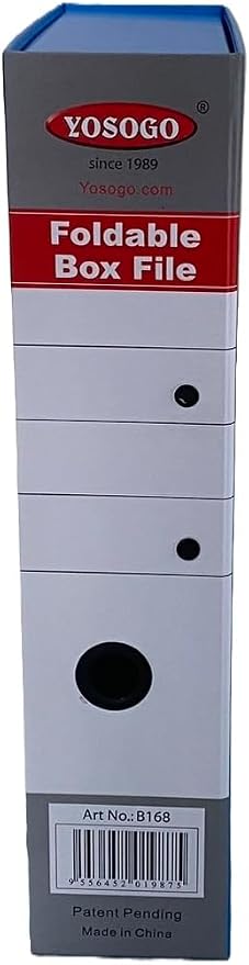 Blue Folding Box File Binder Folder - Portable and Convenient Document Organizer with Magnetic Closure - Instantly Fold and Unfold to Save Space. Made from Eco-Friendly Recycled Carboard (4)