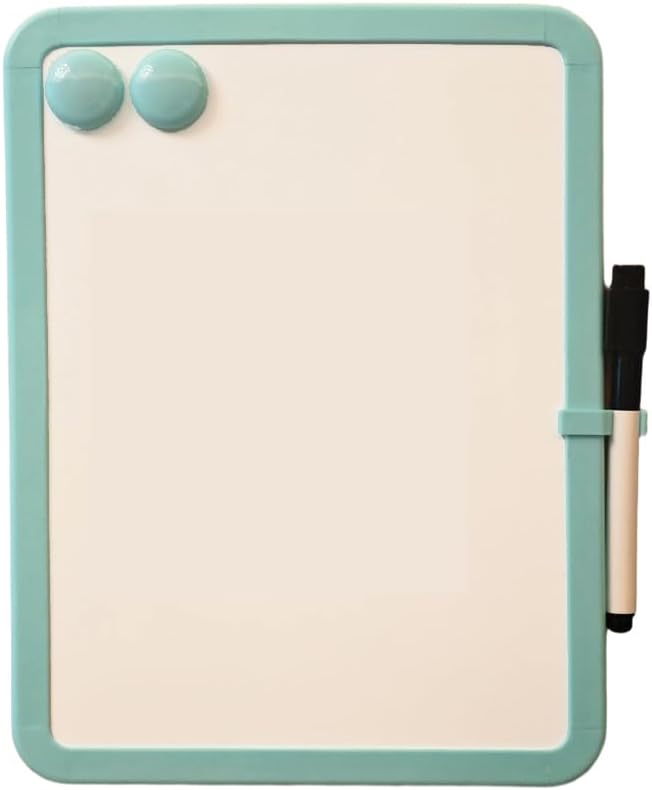 Magnetic Whiteboard, Erasable Notepad, Portable Drawing Board, Teaching Whiteboard, Magnetic Dry Erase Board for Lockers, 8.5“ x 11” with Marker and 2 Magnets(Cyan)