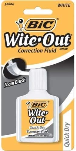 Wite Out Quick Dry Correction Fluid, 0.7 FL oz (Pack of 3) (Тwo Рack)