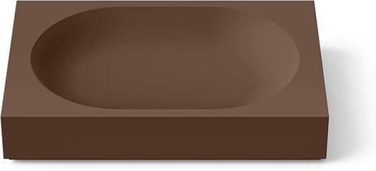 elago Smart Magnetic Desk Mat Pencil Tray – Soft Silicone Organizer for Office Supplies, AirPods, Glasses, Pens – Noise-Free, Non-Slip, Washable, Item for Desk Management [Small] (Brown)