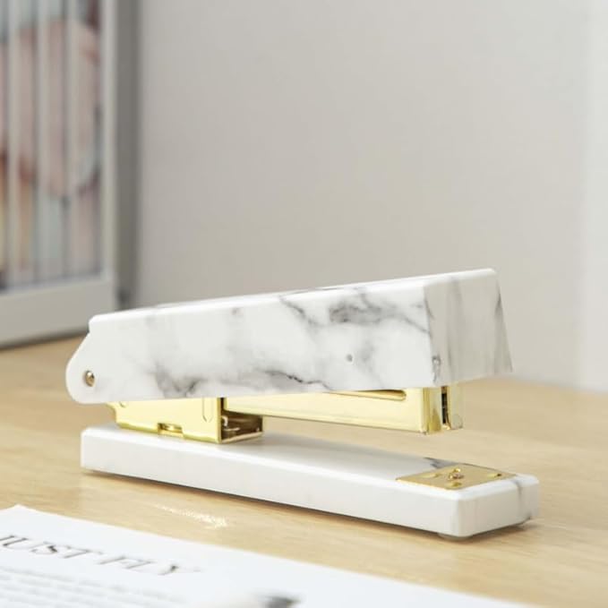 Rose Gold Stapler Staple Remover Staples Hold Punch Large Desk Stapler Student School Office Stationery(E)