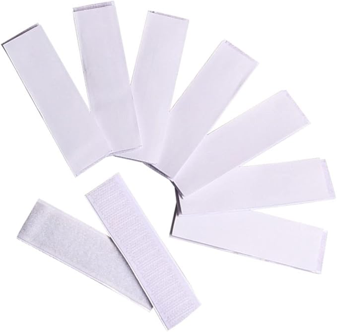10 Pack White Burlap Ruffled Table Skirt Rug Pad Tape Self-Adhesive Pads for Home Office