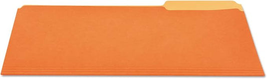 Universal 10507 File Folders, 1/3 Cut One-Ply Top Tab, Letter, Orange/Light Orange, 100/Box