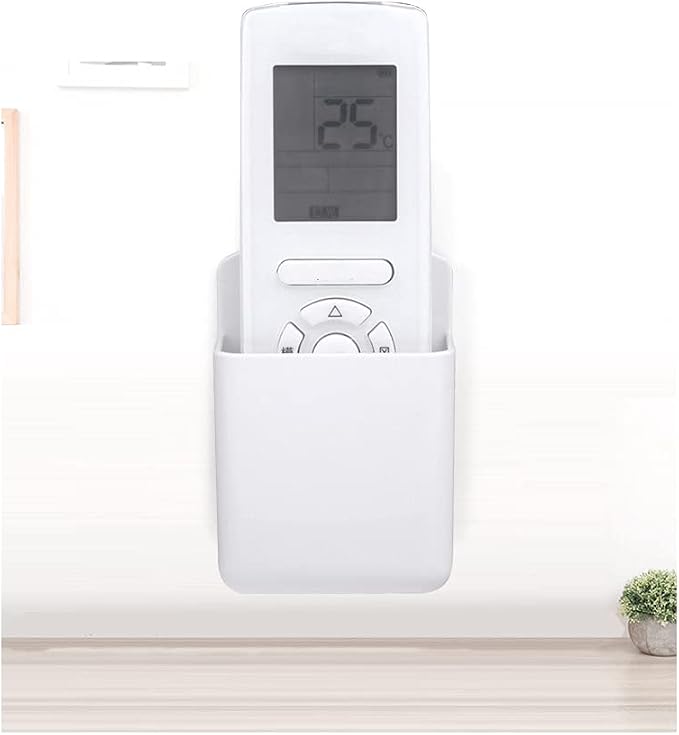 Wall Mount Remote Control Holder, 2 Pcs Media Player Controller Holder, Air-Conditioner & TV Remote Organizer Caddy Box for Home Nightstand Office Desk School Supply Storage (Small)