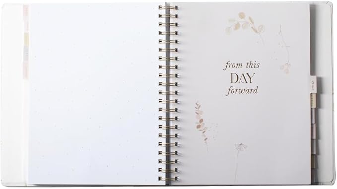 Fringe Studio Paper Wrapped Hardcover Concealed Spiral Wedding Planner with 12 tab dividers & Pockets "BOTANICAL MEADOW", Approx. 9.5" w x 11" h, 152 Pg, Wedding Collection (157004)