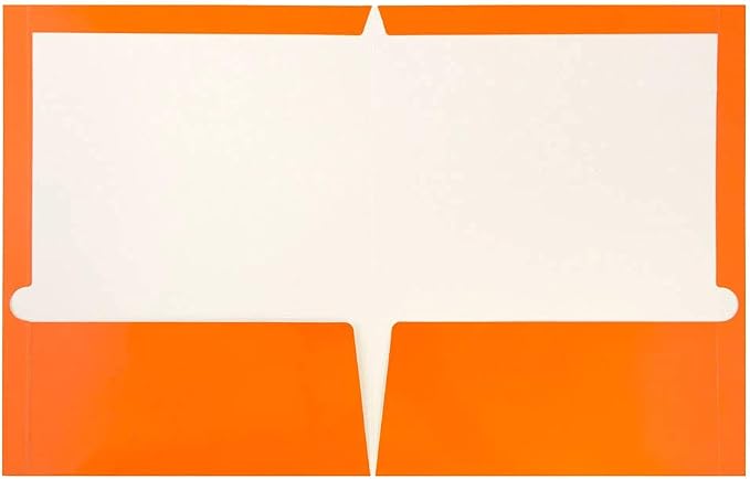 JAM PAPER Laminated Two Pocket Glossy School Folders - Letter Size - High Gloss Orange - Bulk 25/Pack