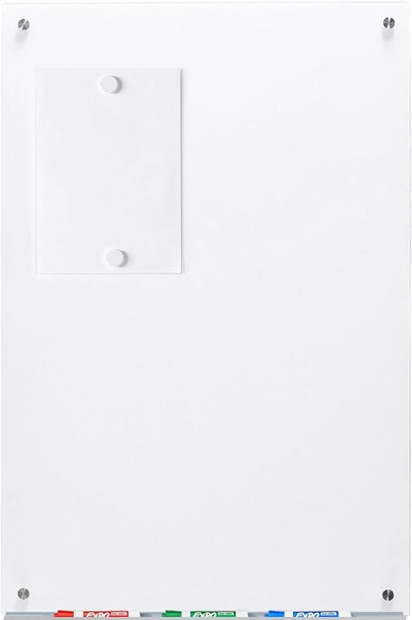 Audio-Visual Direct Magnetic Ultra White Glass Dry-Erase Board Set - 3' x 2' - Includes Magnets, Hardware & Marker Tray