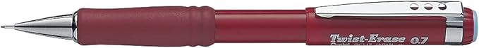 Pentel Twist-Erase III Mechanical Pencil, (0.7mm), Assorted Barrel Colors with 2 Eraser Refills, Pack of 2 (QE517BP2)