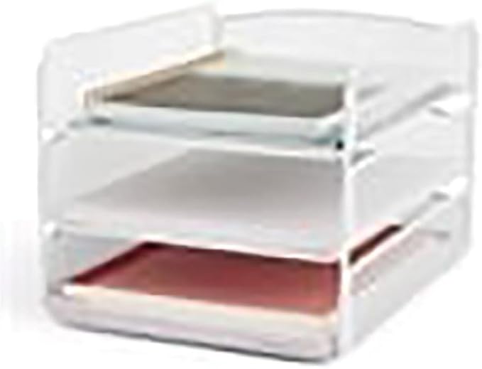 Scranton & Co Steel Mesh Desk Organizer, 8" H x 9.25" W x 11.75" D, White Powder Coat Finish, 3 Interlocking Trays, Durable Office Supply and File Storage for Letter-Size Papers